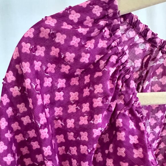 Lane Bryant Women's Plus Size 18/20 Wrap Purple/pink mini floral top - Picture 6 of 7